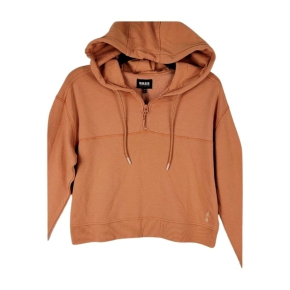 Bass Outdoor Women S Hibernate Half Zip Hoodie sweater Top Orange Size Medium - Picture 3 of 15